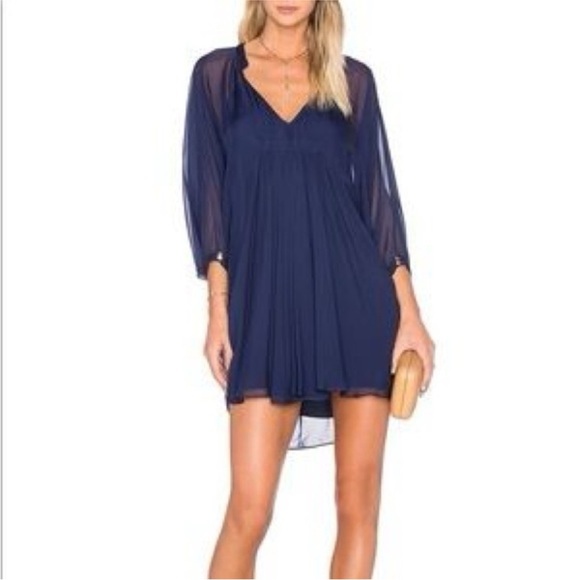 Diane Von Furstenberg Dresses & Skirts - Diane von Furstenberg navy silk kimono mini dress size 8 formal